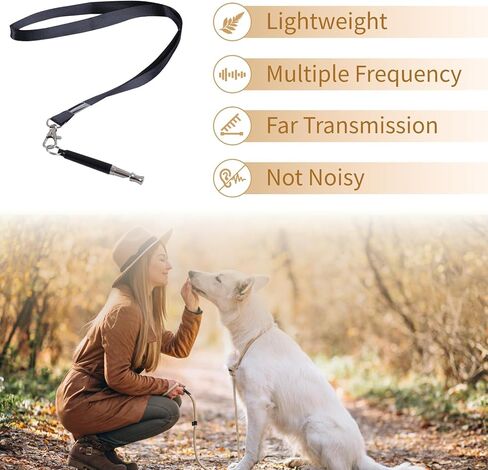 صافرة الكلب ， 2 PCS صافرة الكلب ttraining ， صافرة تدريب الكلاب المحترفة ， صافرة الكلب لوقف نباح الجيران الكلب ， بالأبيض والأسود ， مع الحلف in Kuwait