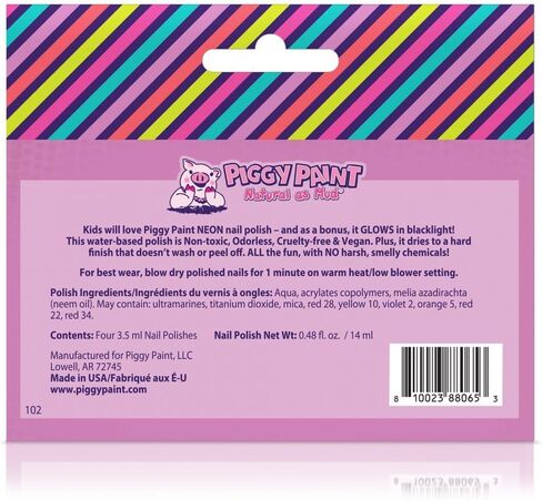 Piggy Paint 4 Polish Neon Box Set (Bonus: Blacklight Glow!) in Saudi Arabia