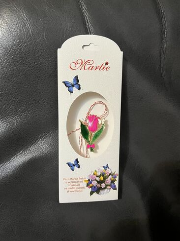 Martisor - Tulip Amulet ، التقليد الشعبي الروماني ، بطاقة المعايدة ، Lalea măişişor Talisman Broşă Martisoare in Saudi Arabia
