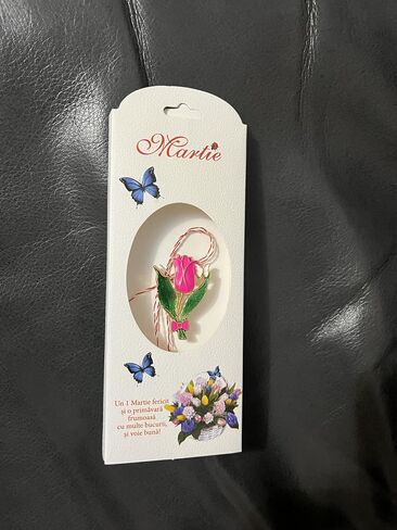Martisor - Tulip Amulet ، التقليد الشعبي الروماني ، بطاقة المعايدة ، Lalea măişişor Talisman Broşă Martisoare in Saudi Arabia