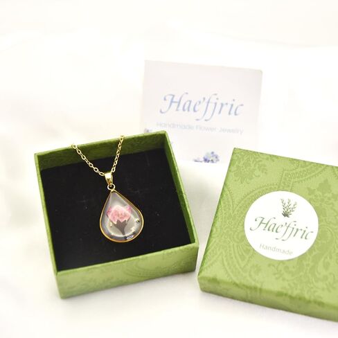 Violet Pressed Flower Necklace,Personalized Gold Handmade Necklace,February Birth Flower Necklace For Women, Resin Flower Necklace,Ideal Presents For Birthday,Party, Christmas-18’’ in Saudi Arabia