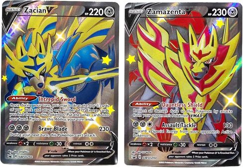 Zacian V & Zamazenta V - Pokemon Black Star Promo Card Lot - SWSH292 & SWSH293 - Shiny Vault Full Art Card in Saudi Arabia