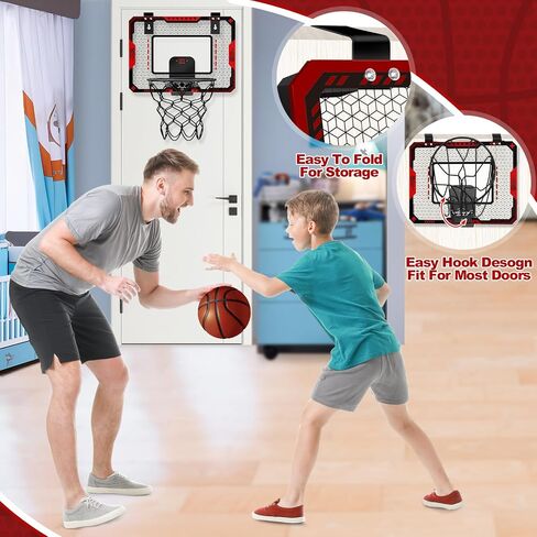 Mini Basketball Hoop for Kids, Over The Door Indoor Basketball Hoops, Red in Kuwait