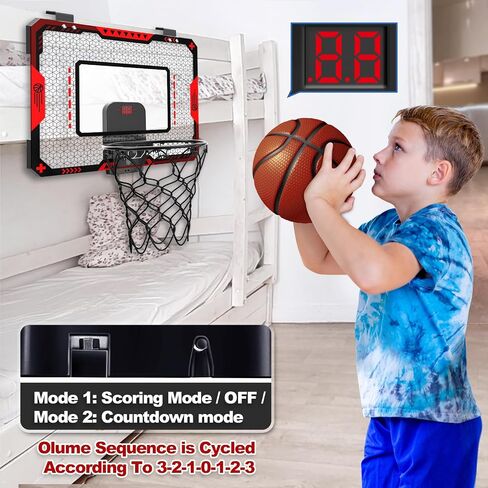 Mini Basketball Hoop for Kids, Over The Door Indoor Basketball Hoops, Red in Kuwait