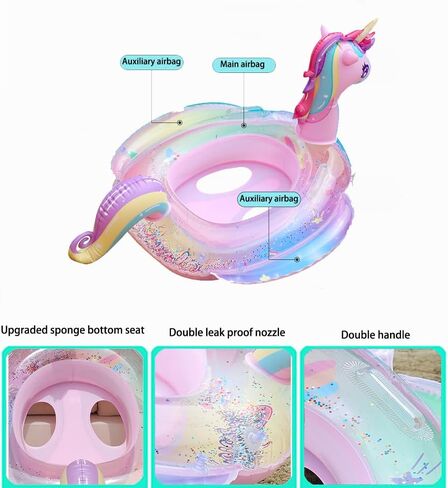 Baby Swimming Float Swim Ring Cute Floaties with Seat and Handle Pool Floats Toys in Kuwait