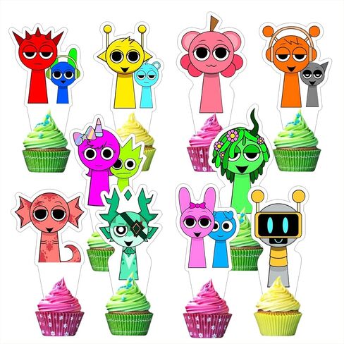 30pcs Cupcake Toppers for Cake Decorations Birthay Party Supplies in Saudi Arabia
