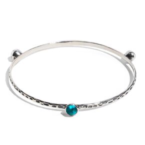 Bottled Up Designs Handmade Bangle Stacking Bracelet, Recycled Vintage Glass, Sterling Silver, Eco Friendly, Made in USA, Birthday Gifts, Mothers Day, Women (Mason Jar Aqua)