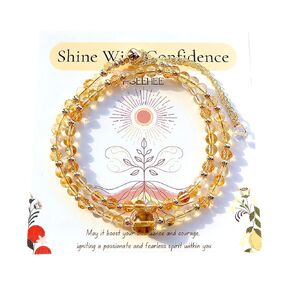 حبات السترين المصنوعة يدويًا من Citrine Crystal Beads مزدوجة سوار سلك مملوءة بالذهب ، وحجر Chakra Healing Gemstone Crystal Clemble Cuff Cuff Gift for Women