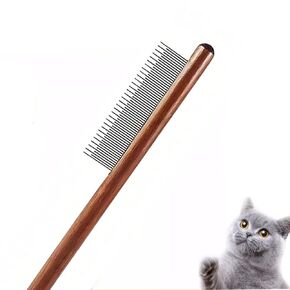 Dematting Comb for Dogs,Cat Flea Comb,CISHNOU Solid Wood Pet Comb Grooming Tool Dematting Comb for Cats,Dogs and rabbits (Dual teeth) (Dual teeth)
