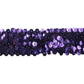Belagio Enterprises 1 1/2-Inch Polyester Stretchable Sequin Trim (10 Yard Roll) | BQ-303-26 Purple
