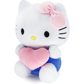 9" Cat Plush with Hearts Love, Kawaii Cat Stuffed Animal Pillow Soft Animal Stuffy Doll Toys Valentine’s Day Gifts for Girlfriend (Heart-D) (Blue)