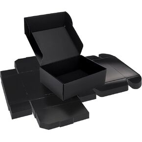 Rempry 6x4x3 Black Shipping Boxes for Small Business 20 Pack, Small Cardboard Corrugated Mailer Boxes Gifts for Packaging Mailing