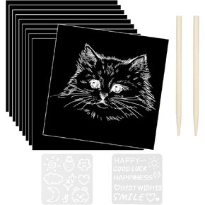 100 PCS Scratch Paper Art Set 3.3x3.3 inch black scratch paper kits kits for diy party form