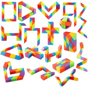Fidget Snake Cube Kids Party Favors Rainbow Twist Puzzle Toy for Christmas Stocking Stuffers Party Bag Fillers and Supplies School Prize Toys and Gifts (30)
