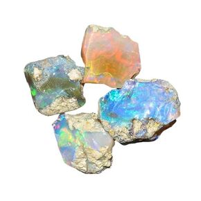 Infinitygemsart 4pcs ethiopian fire epal opal wholesale bulk borks ، birthstone ، gemstons natural rounds ، diy & jewelry make ، chakra energy crystals ، gem collection
