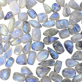 90+ CTS Natural Rainbow Moonstone Gemstone Gemstone Wholesale Cabochons الكثير ، مجوهرات صنع الأحجار الكريمة فضفاضة ، ديكور مصقول ، DIY ، غلاف الأسلاك ، Reiki ، Wikka ، بلورات الشفاء ، الأحجار الكبرى (4 إلى 5 مساءً)