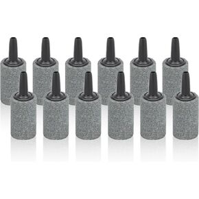 Aquarium Air Stone 1 Inch 12 Pack Fish Tank Aerator Bubble Diffuser Silicon Carbide Fish Tank Airstone for Air Pump Aquariums Ponds Hydroponic Systems