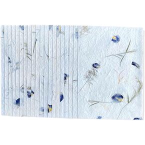 Handmade A4 Thick Mulberry Paper Sheets, Handmade Paper, Painting, Writing, Decorative Paper, Card Making Paper DIY Craft, 20pcs (Butterfly Pea Flowers/Grass Flowers, A4)
