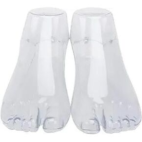 OrthoSleeve 1 Pair of Plastic Mannequin Feet for Foot Modeling, Shoes, Sandals Display and Sock Display (Clear)