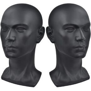 PVC Male Mannequin Head Professional Manikin Training Head for Display Headphone Game Console Hats Wigs Jewellery Glasses Facemask Caps Model Head (L30YH)