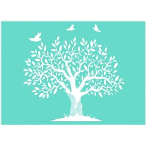 OLYCRAFT 7.7x5.5 Inch Self-Adhesive Silk Screen Printing Stencil Tree Reusable Pattern Stencils for Painting on Wood Fabric T-Shirt Wall and Home Decorations