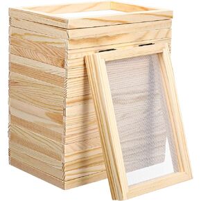 DECHOUS 8Pcs Paper Making Wooden Frame, 5x7" Paper Making Frame Mould Paper Making Screens Bulk Make Paper Wooden Frames for DIY Paper Craft Making