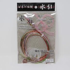 Japanese MIZUHIKI Paper Strings, 35.4inch X 20pcs, with Explanation"How to Make a Basic Knot" (Metallic Assorted)