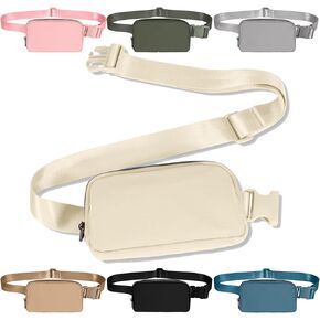 INTINI Small Fanny Pack for Women Men Mini Belt Bag Crossbody Waist Pack Adjustable Strap Black