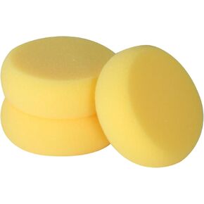 10pcs Round Painting Sponges Yellow Synthetic Sponges Artist Sponges for Watercolor, Crafts, Pottery, Clay, Ceramics, Face Painting & Household Use (Yellow 10PCS)