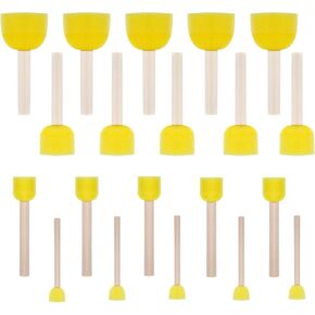 TIESOME 20 Pcs Round Sponges Brush Set, Assorted Size Round Sponge Brushes for Painting, Paint Sponges for Acrylic Painting, Painting Tools for Kids Arts and Crafts (4 Sizes)