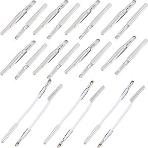 SUNNYCLUE 1 Box 200Pcs Elastic Barbed Cord Round Stretch Loop Band with Stainless Steel Metal Barbs Fasteners Ends Stretch Cord for Hats Menus Badges Signs Hoodie Shorts Pants Jackets Coats Crafts