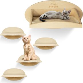Cat Wall Shelves - Cat Shelf with Cozy Cushion, Sturdy Floating Shelf with Easy Install & Hardware | Perfect Cat Hammock for Wall - Comfy Cat Wall Furniture