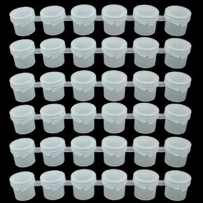 Hitefu 36 PCS أواني طلاء فارغة واضحة مع أغطية ، وحاويات الطلاء الصغيرة 5 مل مع أغطية ، وأكواب الطلاء مع أغطية للمدارس ، والطلاب ، والرسم ، ومهرجان الفن