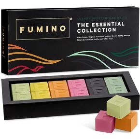 Fumino Fresh Luxury Handmory Strong Strapted Wax Jlets Multipack Essentials حزمة 12 مكعبات 6 عطور مع شمع العسل وزيت جوز الهند