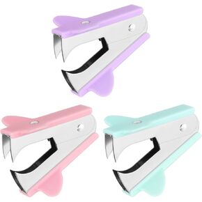 3 PCS Staple Puller Removal Tool,Professional Stapler Puller Staples Removal Tools for School Office Home,Claw Staple Remover(Pink,Blue,Purple)
