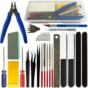 36 Pcs Hobby Building Modeling DIY Tool Kit, Basic Modeler Craft Tool Set, Dollhouse or Gundam Miniature Handmade Hobby Craft Tools Set