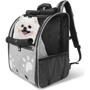 Cat Backpack Carrier, Breathable Cat Carrier Large Space UP 32 lb, Large Reflective Pet Carrier Backpack, Ventilated Mesh Dog Travel Pet Backpack for Hiking Walking Outdoor (Black).