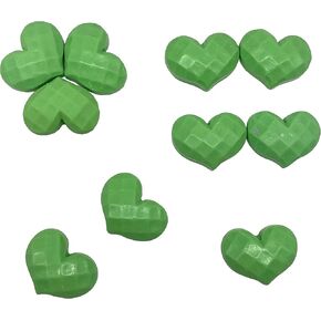 MMvolesy 10Pc Green Resin Thousands of Lattice Love Macaron Cream Glue Girls Flatbacks Crafts Embellishment for DIY Hair Clips Phonecase Scrapbooking Jewelry Making