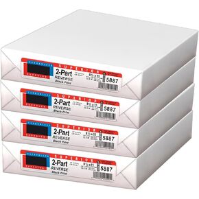 Desktop Publishing Supplies Carbonless Paper - Collated 2 Part NCR Reverse 8.5 x 11 Letter - 4 Ream Pack = 1000 Sets / 2000 Sheets (White, Yellow) - For Inkjet/Laser Printers