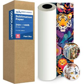 Dye Sublimation Paper Roll 24 in x 100 ft Fast Dry Dye Sublimation Paper for SureColor F570 Dye-Sublimation Printer 95gsm, 2" Core