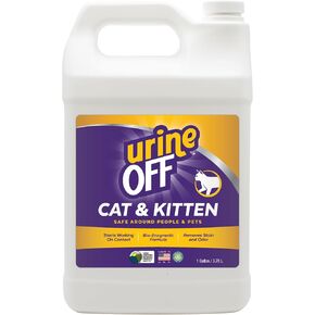 Urine Off Kitten & Cat Pet Stain Remover | Fresh Scent Carpet Cleaner | Bio Enzymatic Stain & Urine Odor Eliminator | Pet Safe Cleaner | 1 gal.