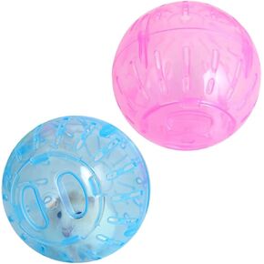 2Pcs Hamster Balls Dwarf Hamster Exercise Balls Running Wheel Gerbil Toys, Small Animals, Small Pet Supplies(Blue and Pink)