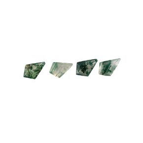 4 Pcs,9.5x6 MM, AURA GEMS Natural Moss Agate, Step Cut, Kite Shape, Jewelry Making Supply, Chakra Energy Healing Gemstone, Real Crystal, Birthstone, Wholesale deal