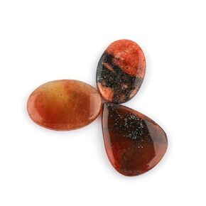 5pcs Natural Vessonite Gemstone Cabochons, Wholesale Polished Stone, DIY Jewelry Making, Healing Wicca & Reiki Crystals, Vesuvianite Gems, Wire Wrapping, Gem Collection