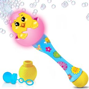 ArtCreativitive Easter Chick Bubble Wand ، حشوات سلة عيد الفصح للأطفال الصغار ، 14 بوصة صانع الفقاعات الأوتوماتيكية مع LED & Music ، فقاعات عيد الفصح للأطفال ، ألعاب عيد الفصح للأطفال الصغار 1-3