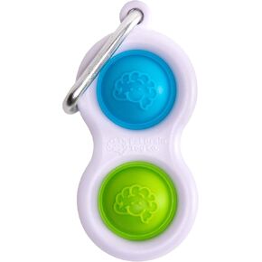 Fat Brain Toys Simpl Dimpl - Simple Dimple - Blue/Lime - Popping Fidget Keychain