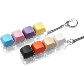 2 PCS Clicky Keyboard Fidget, Loud Fidget Keyboard for Relief Your Stress, Tiny Keyboard Fidget Keychain on Classroom and Office, Keyboard Clicky Fidget Toys for Relief Stress