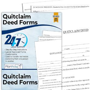Quitclaim Deed Form - Legal Documents Forms Transfer Claims to Property from Individual to Individual with Easy Instructions | Attorney Approved Legal Form