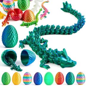 JOYIN 8Pcs 3D Printed Dragon Eggs with Laster Color Dragon, Articulated Magic Toys, Easter Basket Stuffers for Kids Party Favors, Easter Egg Hunt, Classroom Prize Supplies