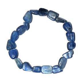 Blue Kyanite Chips Bracelet - Natural Handmade Raw Crystal Fragment Throat Chakra Crystal Jewelry for Meditation Self-expression Energy | Fits for 6-7 inch Small Wrist
